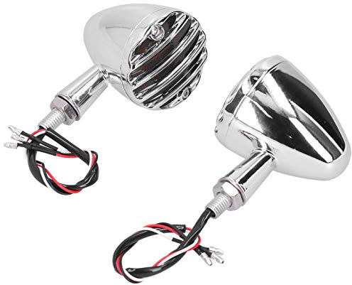 Kuuleyn Motorrad-Blinker, Blinker, 1 Paar, Chrom, Universal, für Retro-Motorräder, Chrom
