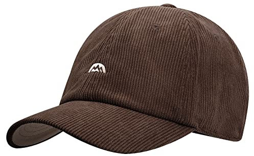 CLAPE Kappe Herren Corduroy Baseball Cap Retro Dad Hat Basic Cordcap Mit Schirm Outdoor Schildkappen Verstellbar Trucker Cap Brown BB15