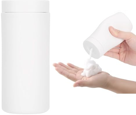 Nachfüllbarer Spülmittelspender aus Silikon 240 ml Squeeze Lotion Bottle Einfach zu Drücken Seifenspender von Shampoo, Conditioner, Dosierflasche | für Küche, Badezimmer, Gästezimmer(Weiß)