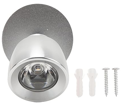 Lampe de Lecture LED Haute Luminosité, Lumière Blanche Chaude, DC12V à 24V, Lampe de Chevet pour Camping-car, Camions, Camping-cars, Remorques, Navires, Yachts(Argent)