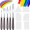 11 Piezas Espatulas Pintura Acrilica Set, 5 Cuchillos de Paleta de Acero Inoxidable+6 Cuchillos Rascadores,Raspador para Arte,Mixto Pintura Espatulas Aceite,espátula de color