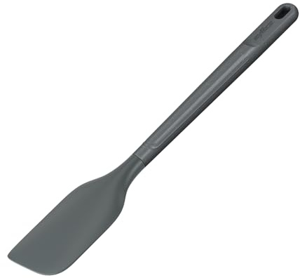 Zyliss Spatola Cucina Medio in Paglia di Grano/Silicone Resistente, Spatola per Cucinare e Mescolare con Silicone Resistente al Calore, Grigio Beluga, 28 cm x 4,5 cm, Lavabile in lavastoviglie