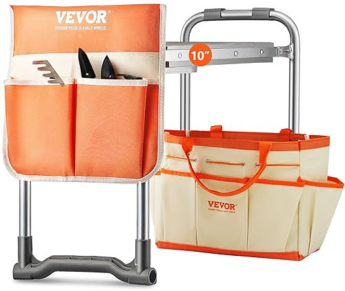 VEVOR Gartensitzkniebank Kniebank mit weichem Kniekissen für Gartenarbeit - Garten-Kniebank klappbar Gartenhocker bis 150 kg mit Werkzeugtaschen, Gartenstuhl zum Knien & Sitzen 550 x 300 x 445 mm