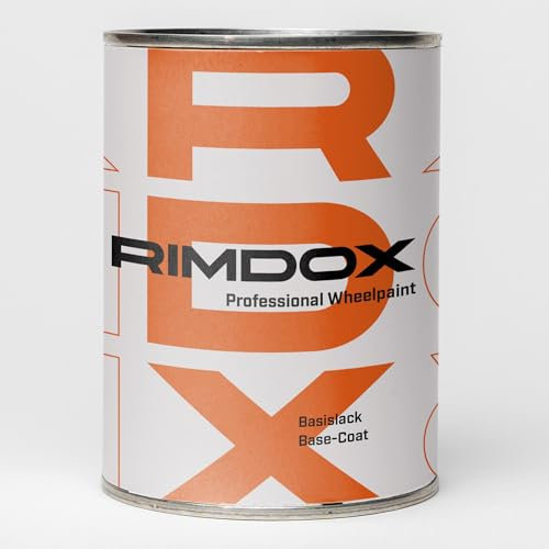 RIMDOX - Felgenlack | passend für Farbton VW glam silber L-2HH | High-Solid | 1K Original OEM Felgenlack | Lackdose 1000 ml | für Reparatur- als auch Komplettlackierung