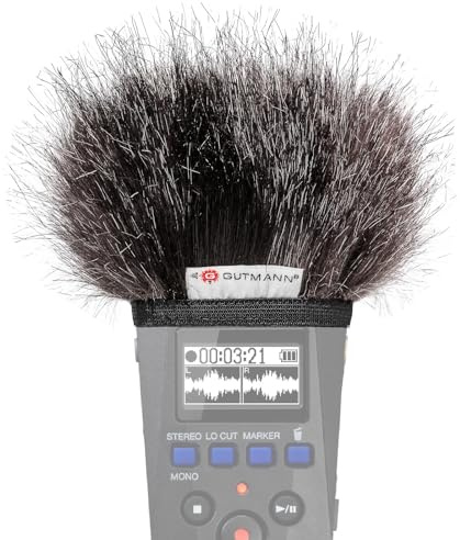 Gutmann Mikrofon Windschutz Fell für Zoom H1essential Premium Edition Mercury mit Innenfutter, Outdoor Handgefertigt in Deutschland