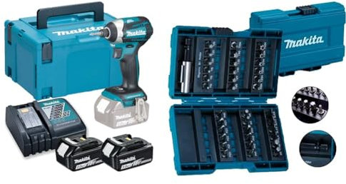Visseuse à chocs 18V LXT 175Nm (2x5,0 Ah) en MAKPAC - MAKITA DTD154RTJ & B-28606 Assortiment d'embouts 37 pieces