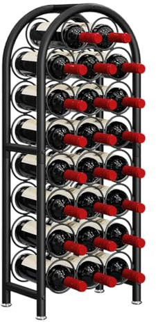 Dazioter 23 Bottle Wine Rack Freestanding Floor Metal Wine Holder Stand Large Capacity Wine Storage Organizer for Home Bar Kitchen Black