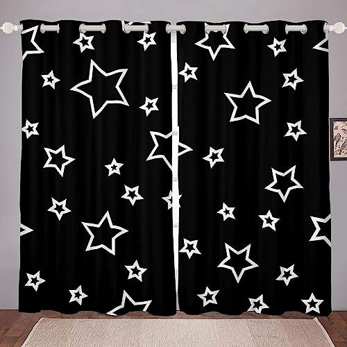 Vorhang Blickdicht Gardinen Mit Ösen - 2 Stücke 2 X 85 X 200 Cm Verdunklungsvorhänge 3D Einfacher Stern Muster Thermovorhang Für Kinderzimmer Schlafzimmer Weihnachtsgardinen -8Y0W8R1G0Z5D5W6X8X2L2O5N4