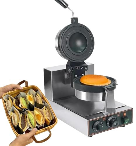 LSHFYV Electric Burger Machine, Electric Hamburger Waffle Maker, 1300W Non-Stick Electric Panini Press, Precise Temperature Control, Double-Sided Heating, 5 Minutes Timer,A