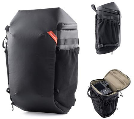 PGYTECH Small Camera Bag with Adjustable Shoulder Strap, Bum Bag Shoulder Bag with Additional Expandable Pockets, Compatible with Nikon/Canon/Sony/DSLR/SLR/Mirrorless Cameras and Lenses, black, Camera