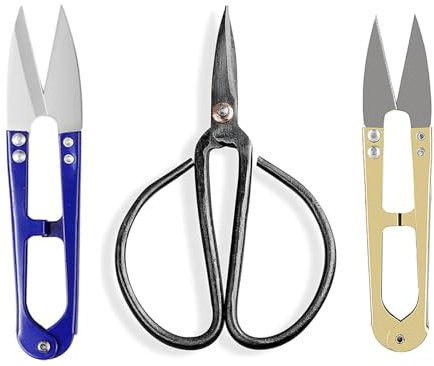 3 PCS Bonsai Tree Pruning Kit, Pruner Shears for Bud and Leaves Trimmer Yarn Thread Cutter Mini Small Snips Trimming DIY Supplies