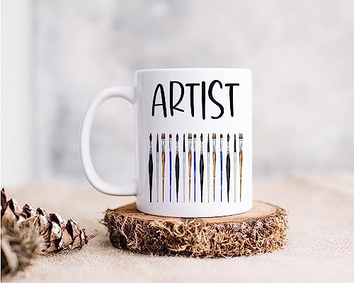 Artist Ceramic Mug, Paintbrush Mug, Artist Gift, Painter Water Cup, Cute Art Mug, Art Teacher Mug, Paint Mug, Artistic Gift, Art Mug, Coffee Funny Mug, Cup, Coffee Mug, Office Mug, 11oz Mugs