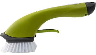 Healeved Long Handle Cleaning Brush Water Spray Green 30x9x10cm, Dishwashing Tool for Kitchen and Pot Cleaning, Multi-Surface Washing Brush for Household Use