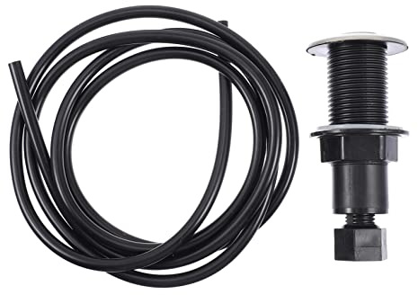 DIYEAH Interrupteur Pneumatique 25mm en Acier Inoxydable et Abs, Commande par Pression, Bouton Poussoir Marche-arrêt pour Broyeur D’évier