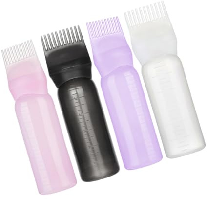 SAFIGLE 4 Piezas Botellas De Tinte Cabello Con Peine Para Raíces Botellas Aplicadoras De Tinte Para Barberos Para Aplicador El Cabelludo