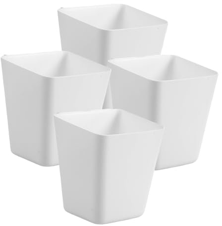 GALPADA Set 4 Pezzi Portabicchieri Sospeso Per Carrello Ruote in Plastica Robusta, Cestini Portaoggetti Compatti a Sospensione Per Casa, Negozio e Salone, Accessori Pratici Salva Spazio