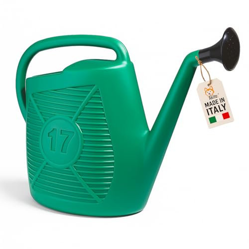 Akitaink Annaffiatoio 17 Litri Verde | Plastica Riciclata Resistente | Annaffiatoio da Giardino con Manico Ampio per Piante e Fiori