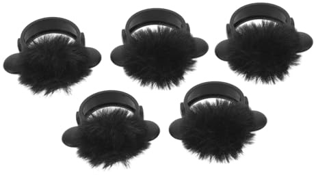 BESPORTBLE 5 Pezzi Protezione Microfono Copri Microfono Peloso Antivento Paravento Antivento per Lavalier Wireless Antipolvere per Eventi Streaming e Presentazioni Nero