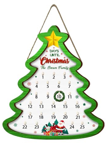 Weihnachts Countdown Kalender,2025 Holzschild Wohndekoration | 25 Tage Countdown Bis Weihnachten Wandschilder - Für Wand Tür Schlafzimmer Wohnzimmer Büro Schule Klassenzimmer Wohnung Studentenwohnheim