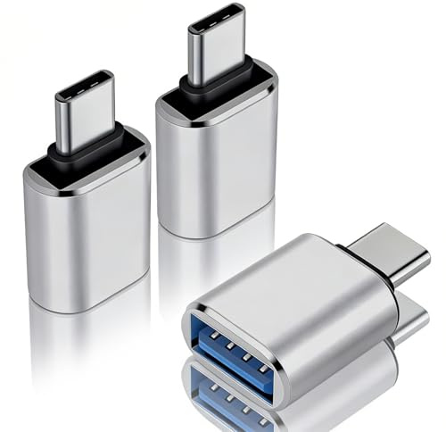 Lethra 3 Piezas Adaptador USB C a USB, Tipo C a USB 3.0 Hembra, OTG USB c, Carga Rápida 65W, Transferencia Datos 10Gbps, Compatible con iPhone 17/16, MacBook Pro/Air, iPad y Samsung Galaxy