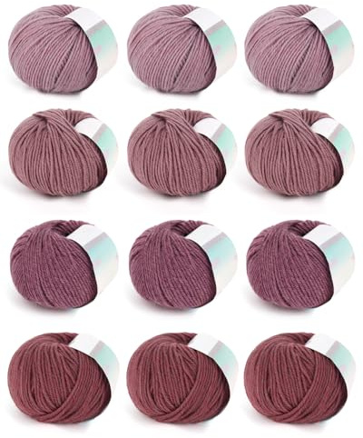Coopay 600g Merino Wolle zum Stricken, Dicke Merino Wolle zum Häkeln, Lila