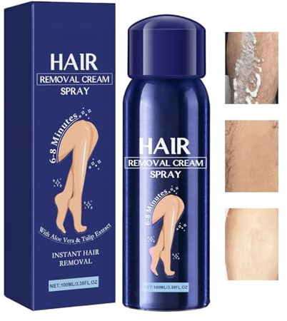 Gentle Hair Spray, Hair Removal Cream, Sensitive Skin 100ml Formula, Body Underarm Leg Bikini Use, Fast Acting, Soothing Moisturizing Skin Care Lotion for Women Men Legs Arms Intimate Area