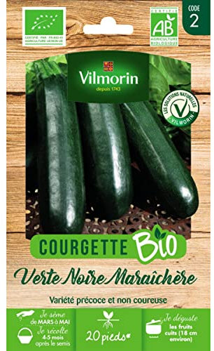 Vilmorin - Sachet graines Courgette verte noire Maraîchère BIO - Cucurbita pepo