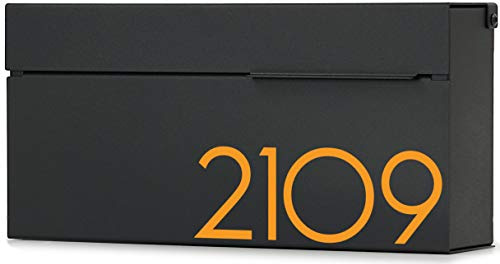Vsons Modern Design Mailbox with Personalized Numbers, Black Powder Coated, Wall-Mount Mailbox Vsons Design Louis B