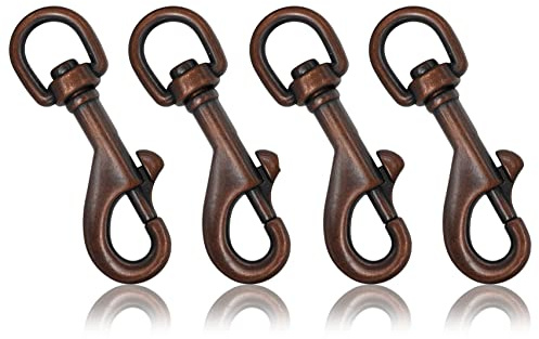 Ganzoo Karabiner-Haken mit Drehgelenk im Set, Bolzen-Karabiner für Hundehalsband, Stahl, für Paracord 550 Hunde-Leine, Schnapp-Haken mit Drehkopf, Zinklegierung, Metall Design