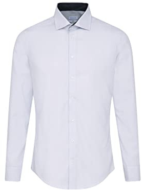 Chemise business homme Seidensticker - coupe slim - sans repassage - col Kent - manches longues - patch - rayures - 100 % coton