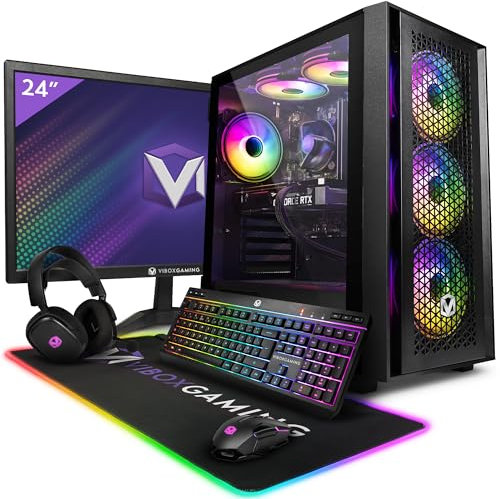 Vibox IV-64 Gaming PC Bundle • AMD Ryzen 7 5700X 4.6GHz • Nvidia RTX 4060 8GB • 16GB RAM • 1TB SSD • Windows 11 • 23 Monitor • WiFi