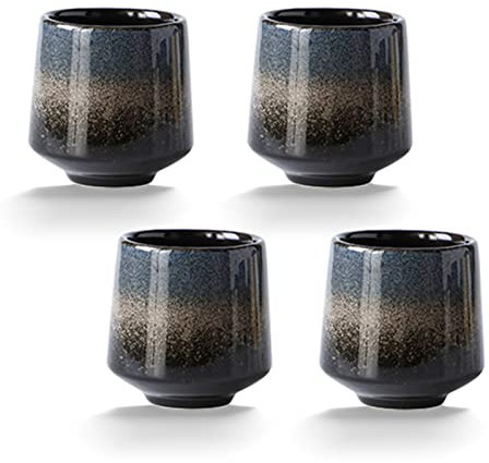 Lxuwbd Service à thé en céramique, service à thé Kung Fu, tasse à café, service à thé Yerba Mate 4 pièces en céramique, tasse à café expresso, tasse à thé (couleur dégradée)