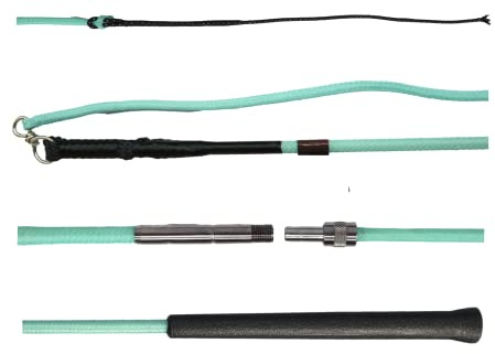 JA Horse JA0040 Longierpeitsche 2-teilig, 200 cm, Minze | Platzsparende 2-teilige Longierpeitsche (180/200 cm) mit Präzisions-Gewinde Zerlegbar für einfachen Transport & Lagerung