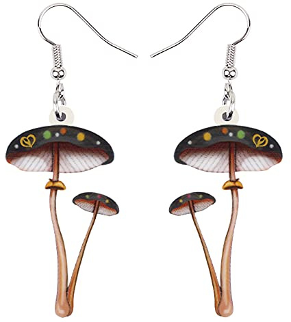 DOWAY Cute Acryl Pilz Ohrringe Baumeln Schmuck Pilz Deko Lustige Geschenke für Damen Mädchen