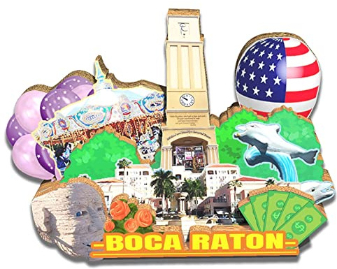 Orlybar USA Boca Raton Magnet Kühlschrankmagnet Holz 3D Sehenswürdigkeiten Reise Sammlerstück Souvenirs Dekoration handgefertigt