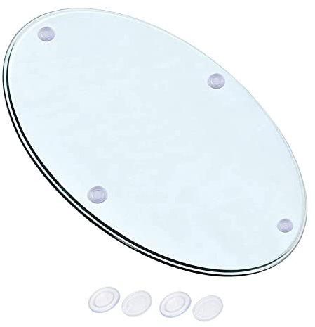 V3VOGUE Piano Tavolo in Vetro Rotondo 35-100cm - Chiaro Trasparente - Piano Tavolo in Vetro Temperato Rotondo, Bordi Molati E Lucidati, per Tavolo Pranzo, Tavolino, Vassoio Girevole Tavolo