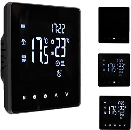 ERYUE Smart Thermostat Temperature Controller for Water Heating LCD Display Touch Screen Week Programmable Underfloor Heating Thermostats for Home Office School Hotel