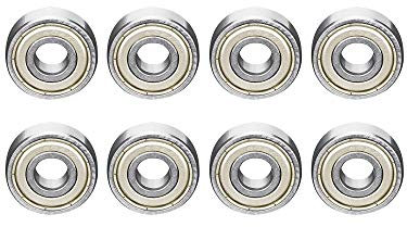 KAIAIWLUO Skugellager,8 PCS 608ZZ ABEC-9 Longboard Roller Doppelt Abgeschirmte Metall Skate-Lager Rillenkugellager für Skateboards Roller Skatesand Fidget Spinner 3D-Druckprojekt Printing