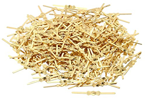 PATIKIL Chandelier Connector Clip, 300 Pack 25mm/1 Length Chandelier Bowtie Pin Replacement for Fastening Crystals Lamp Ceiling Light Parts, Golden