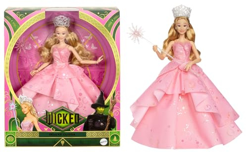 Mattel Wicked, Deluxe Glinda Fashion Doll & Accessories Including Crown & Scepter, Movie-Inspired Look with Posability, HXY37