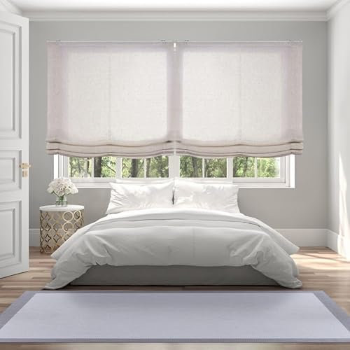 STOR PLANET | Paketrollos, Faltrollos ohne durchscheinende Stangen, Leinenstoff-Rollo für Fenster, Schlafzimmer, Wohnzimmer, Küche … | Leinenpaket, 105 x 175 cm