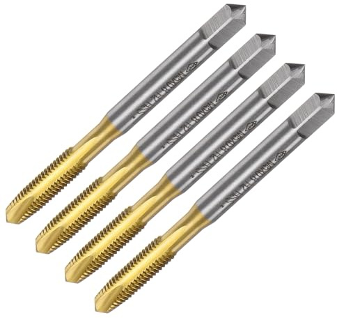 QUARKZMAN 4 Stück Maschine Gewindebohrer Spitze M5 x 0,8 Metrisch | Spitzengewindeschneider HSS M2(6542) Universelle und Hochwertige Gewindebohrer Titanbeschichtete Oberfläche