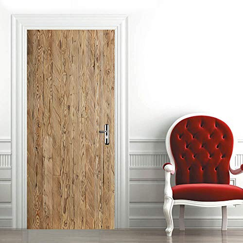 WYXWZ Türsticker 3D Türtapete Selbstklebend Türposter Braun PVC-Material Modern 100x200 cm Indoor Jede glatte, porenfreie Oberfläche