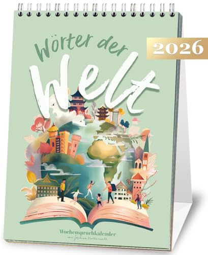 Calendrier hebdomadaire « Words der Welt » - Calendrier de table 2025 à poser - Un nouveau mot chaque semaine - Grand format A5 - Calendrier idéal comme cadeau Sophies Kartenwelt
