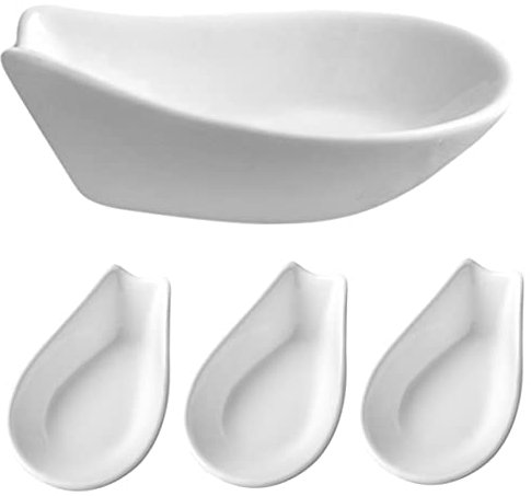 COLLBATH 4 Pezzi Poggiamestolo in Ceramica Portamestolo Da Zuppa Poggiautensili Per Bancone Della Cucina Poggiamestolo Per Piano Cottura