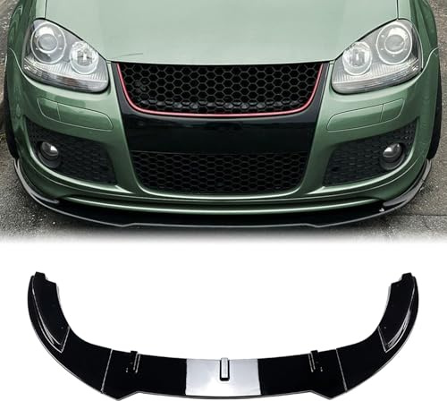 Kit de alerones para parachoques delantero para VW Golf 5 GTI con kit de carrocería de labios de aspecto brillante de fibra de carbono en color negro