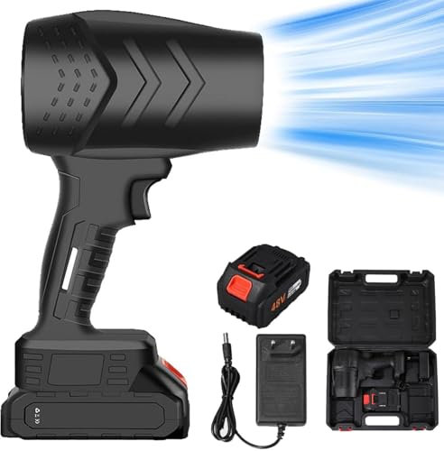 Seese Cordless Leaf Blower, Turbo Jet Blower Leaf Blower, Electric Cordless Leaf Blowers 300000RPM Handheld Leaf Blowers, Portable Handheld Blowers with 21V 1500mAh Battery for Lawn, Car, Outdoor