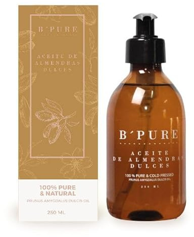 B'Pure Aceite De Almendras Dulces 100% Puro y Natural 250ML - Alto poder hidratante
