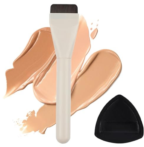 1 set Pinceau Fond de Teint Bouffée de poudre, Foundation Brush, Pinceau Fond de Teint Fluide, Pinceau Masque, Pinceaux Maquillages Fond de Teint Professionnel pour Visage, Pinceau Anti Cerne