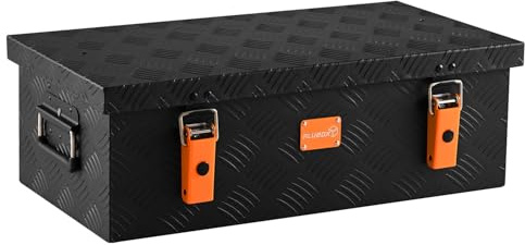 alubox Werkzeugkiste Riffelblech ABX-RL36B Aluminium 1,5mm Werkzeugkiste leicht und robust 36 Liter - schwarz lackiert